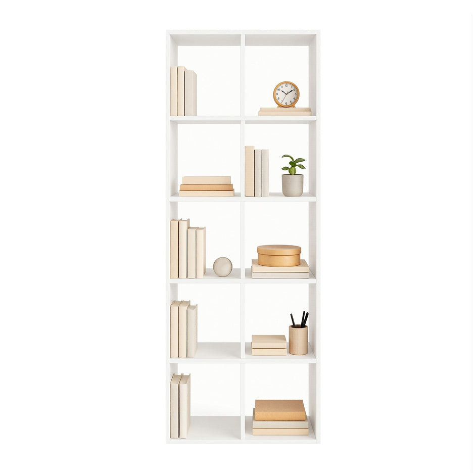 10-Cube Shelving Unit – Wood – Rustic Brown – Industrial Style Room Divider