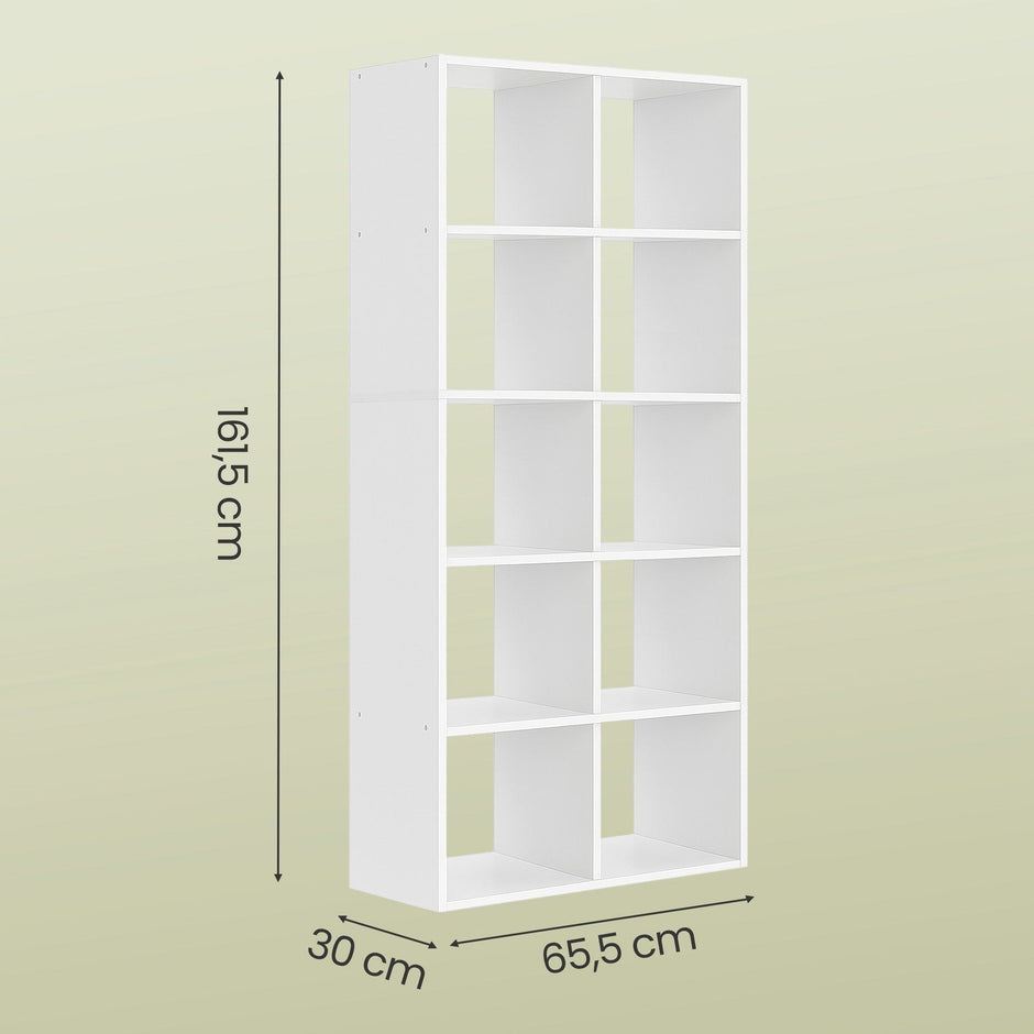 10-Cube Shelving Unit – Wood – Rustic Brown – Industrial Style Room Divider