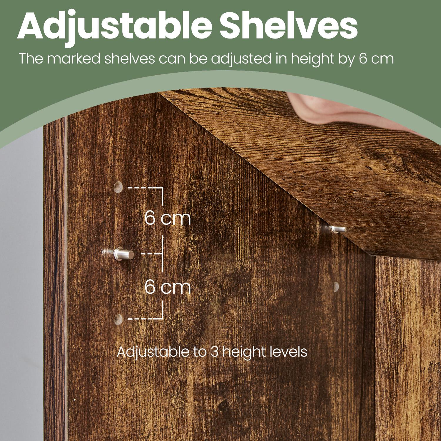 Bookshelf – Wood – Natural Finish – 6 Adjustable Shelves for Home Office and Children's Storage