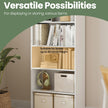 Bookshelf – Wood – Natural Finish – 6 Adjustable Shelves for Home Office and Children's Storage
