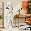 Bookshelf – Wood – Natural Finish – 6 Adjustable Shelves for Home Office and Children's Storage