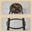 Set of 4 Bar Stools – Heavy-Duty Steel Frame – Rustic Brown and Black – With Backrest, 73.5 cm Height