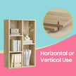 Kids Bookcase – Wood – Oak – 5-Cube Design with Floor Standing Storage