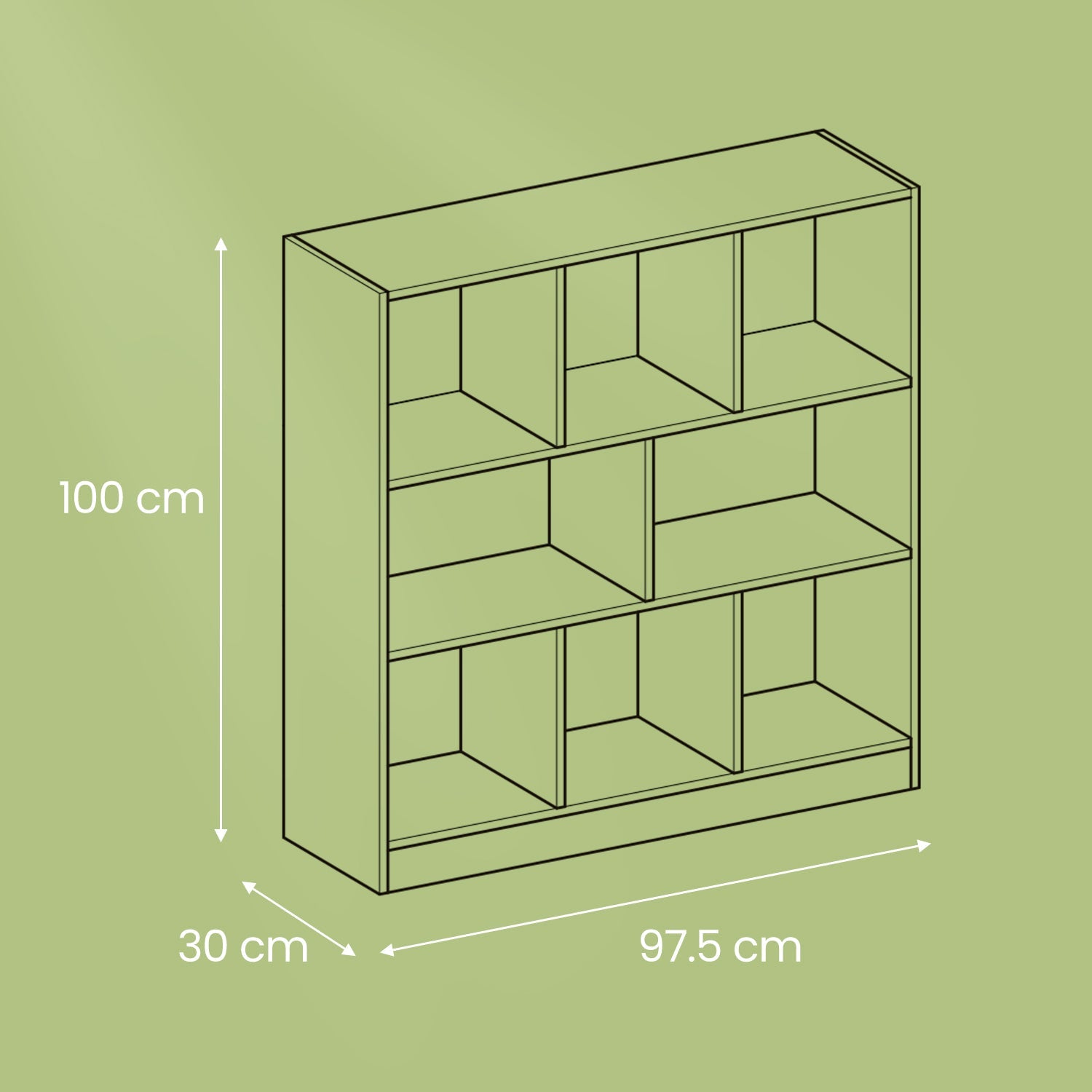 Bookshelf – Wooden – White – 8 Compartment Open Cube Storage Unit