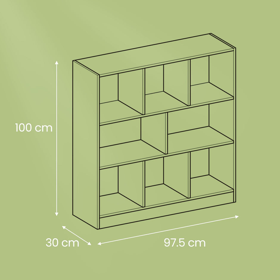 Bookshelf – Wooden – White – 8 Compartment Open Cube Storage Unit