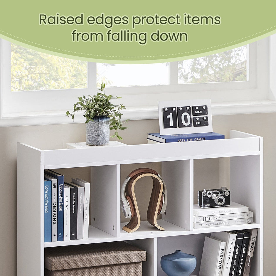Bookshelf – Wooden – White – 8 Compartment Open Cube Storage Unit