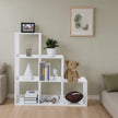 Bookcase – Wood – White – 6-Cube Staircase Storage Unit and Room Divider