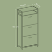 Shoe Storage Cabinet – Wood – Rustic Brown and Black – Adjustable and Removable Dividers, Holds 15-18 Pairs