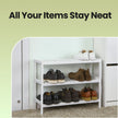 3-Tier Shoe Rack – Bamboo – White – Ideal for Entryway and Bathroom