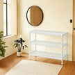 3-Tier Shoe Rack – Bamboo – White – Ideal for Entryway and Bathroom