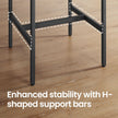 Bar Table Set – Wood and Metal – Rustic Brown and Black – Includes 2 Bar Stools