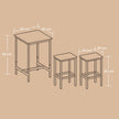 Bar Table Set – Wood and Metal – Rustic Brown and Black – Includes 2 Bar Stools