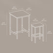 Bar Table Set – Wood and Metal – Rustic Brown and Black – Includes 2 Bar Stools