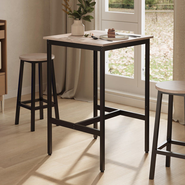 Bar Table – Steel – Black – Industrial Style, Easy Assembly, 60 x 60 x 92 cm