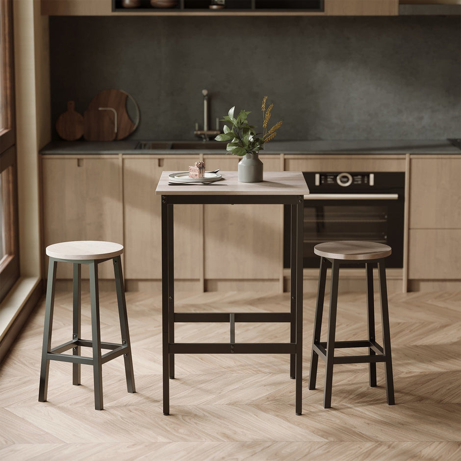 Bar Table – Steel – Black – Industrial Style, Easy Assembly, 60 x 60 x 92 cm