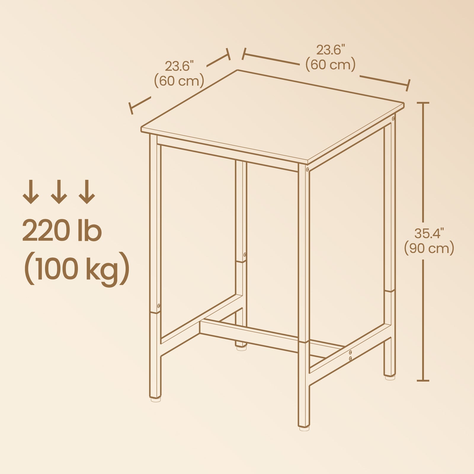 Bar Table – Steel – Black – Industrial Style, Easy Assembly, 60 x 60 x 92 cm