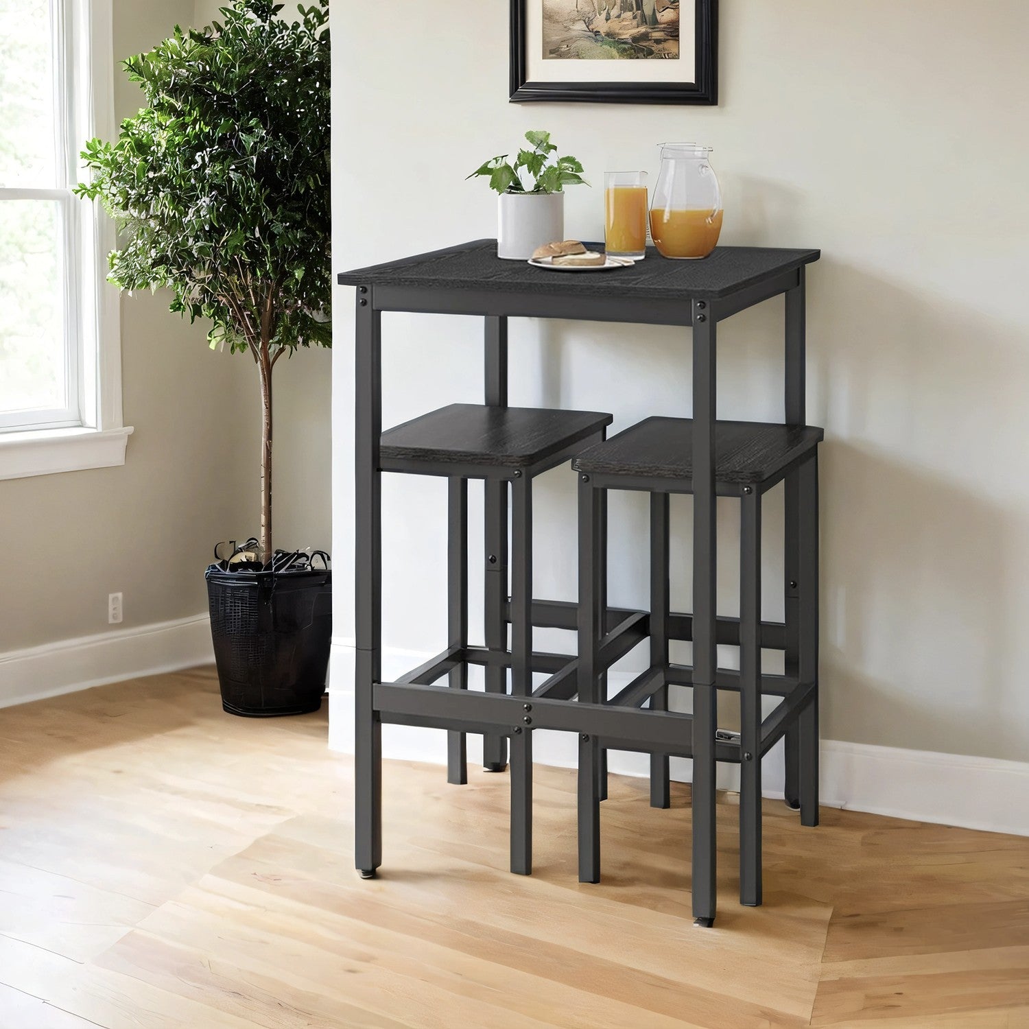 Bar Table – Steel – Black – Industrial Style, Easy Assembly, 60 x 60 x 92 cm