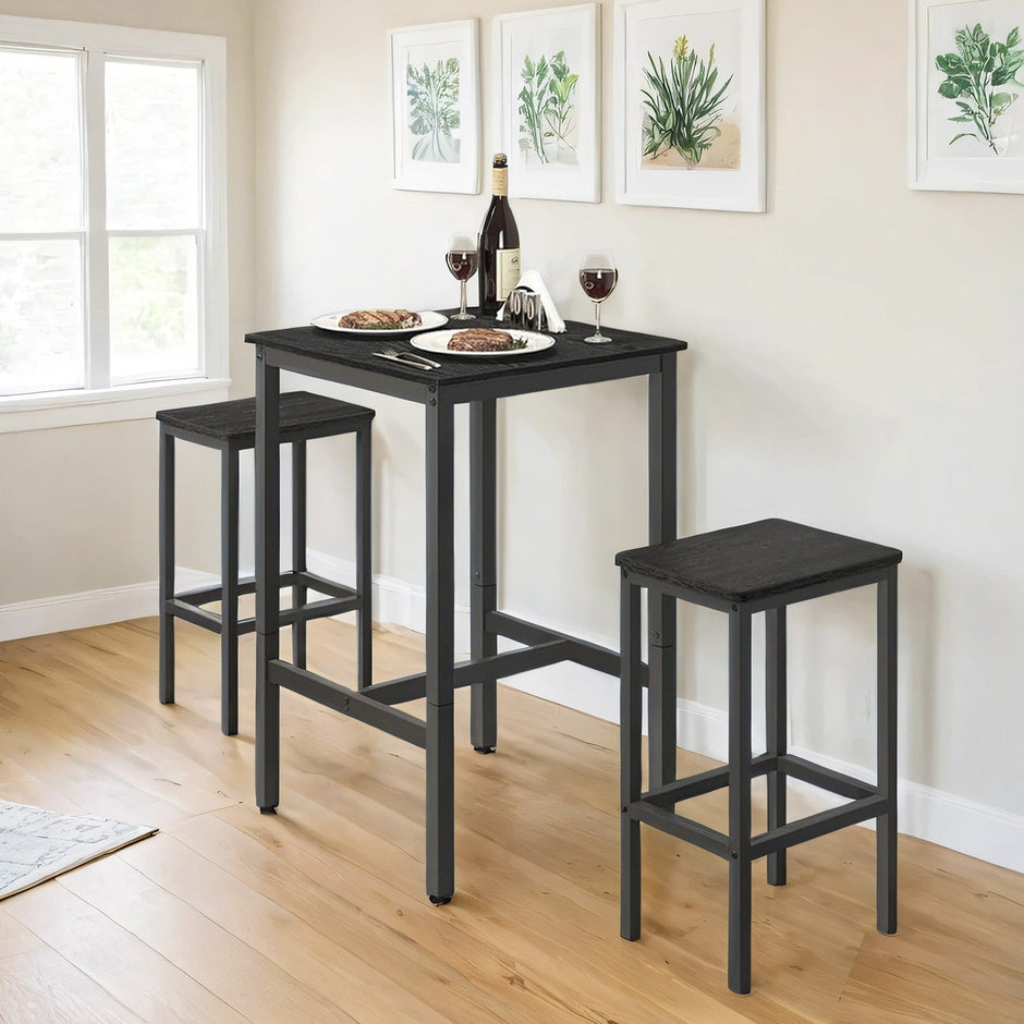 Bar Table – Steel – Black – Industrial Style, Easy Assembly, 60 x 60 x 92 cm