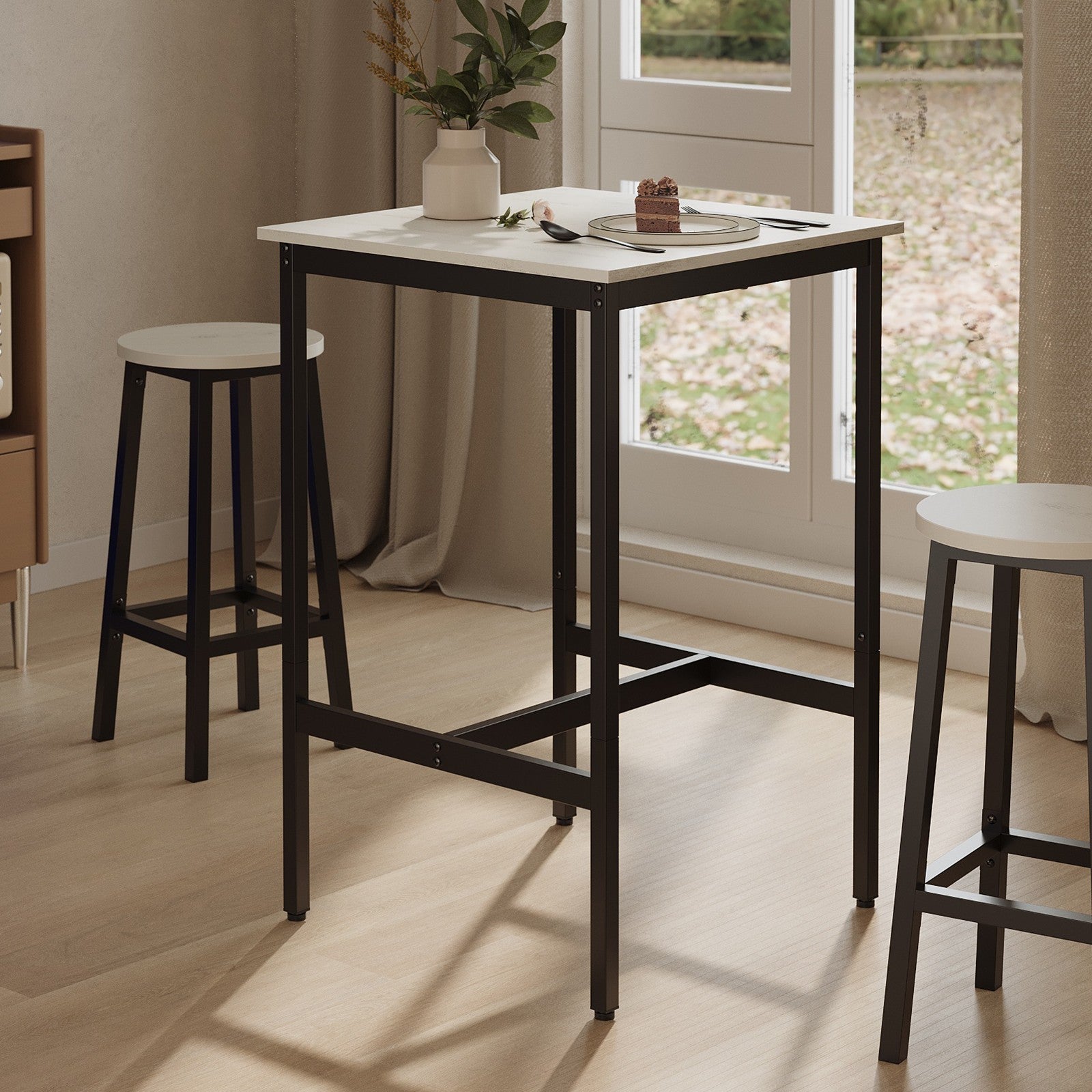 Bar Table – Steel – Black – Industrial Style, Easy Assembly, 60 x 60 x 92 cm