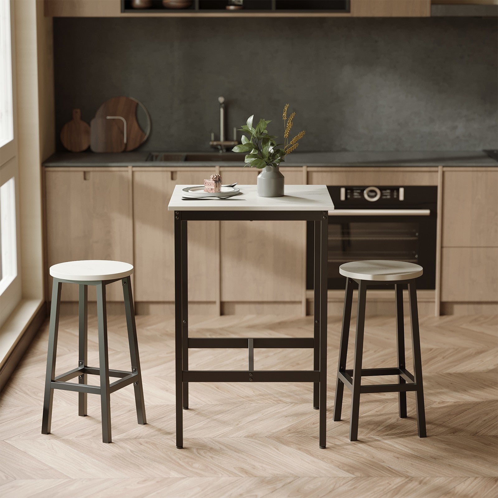 Bar Table – Steel – Black – Industrial Style, Easy Assembly, 60 x 60 x 92 cm