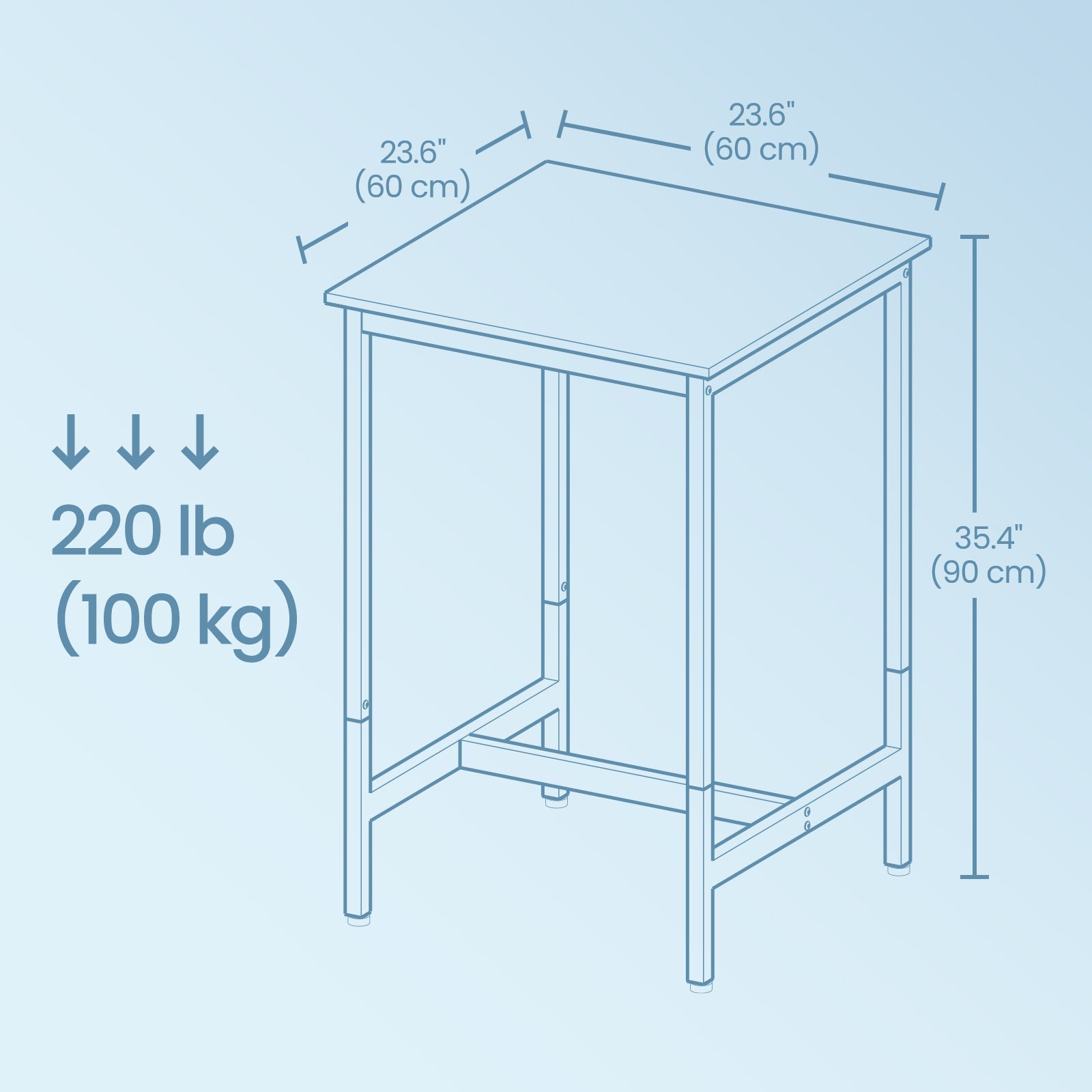 Bar Table – Steel – Black – Industrial Style, Easy Assembly, 60 x 60 x 92 cm