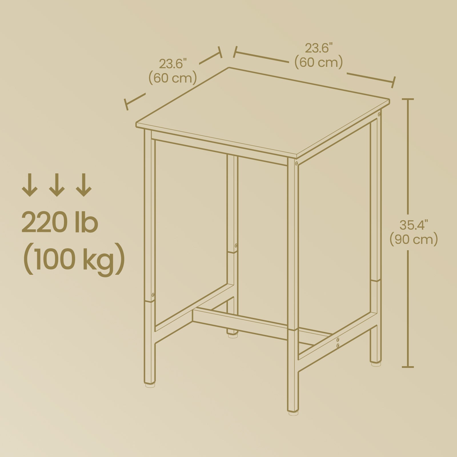 Bar Table – Steel – Black – Industrial Style, Easy Assembly, 60 x 60 x 92 cm