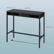 Bar Table – Wood and Non-Woven Fabric – Ebony Black – Includes Charging Station and Movable Drawer