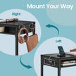 Bar Table – Wood and Non-Woven Fabric – Ebony Black – Includes Charging Station and Movable Drawer