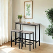 Dining Table Set – Steel – Rustic Brown and Black – Includes Bar Table and 2 Stools