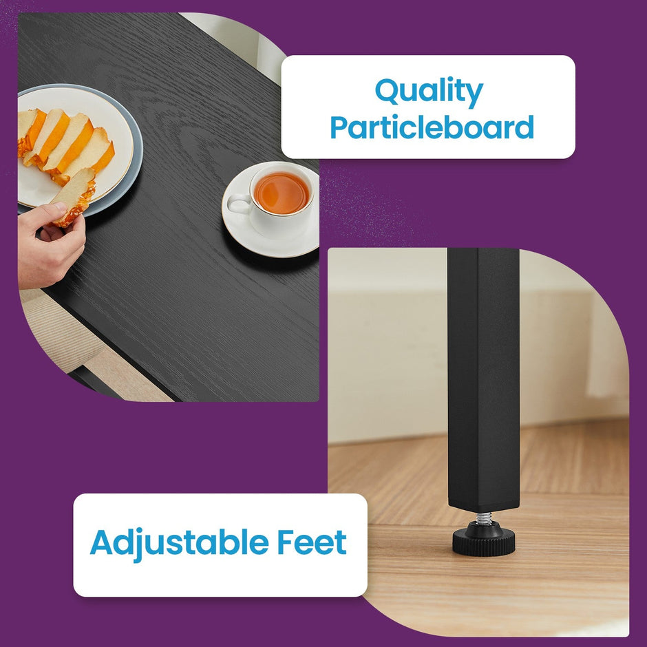 Bar Table Set – Steel – Rustic Brown and Black – Includes Two Stools