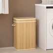 Laundry Hamper – Bamboo – Grey – Removable and Machine Washable with Lid
