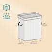 Bamboo Laundry Hamper – 72L – White – With Lid and Handles