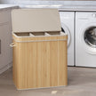 Laundry Hamper – Bamboo – Beige – 150L with Lid and Handles