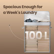 Laundry Hamper – Bamboo – Grey – Removable and Machine Washable with Lid and Handles