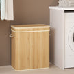 Laundry Hamper – Bamboo – Grey – Removable and Machine Washable with Lid