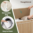 Laundry Hamper – Bamboo – Grey – Removable and Machine Washable with Lid