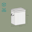 Laundry Hamper – Bamboo – Grey – Removable and Machine Washable with Lid