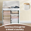 Laundry Hamper – Bamboo – Grey – Removable and Machine Washable with Lid