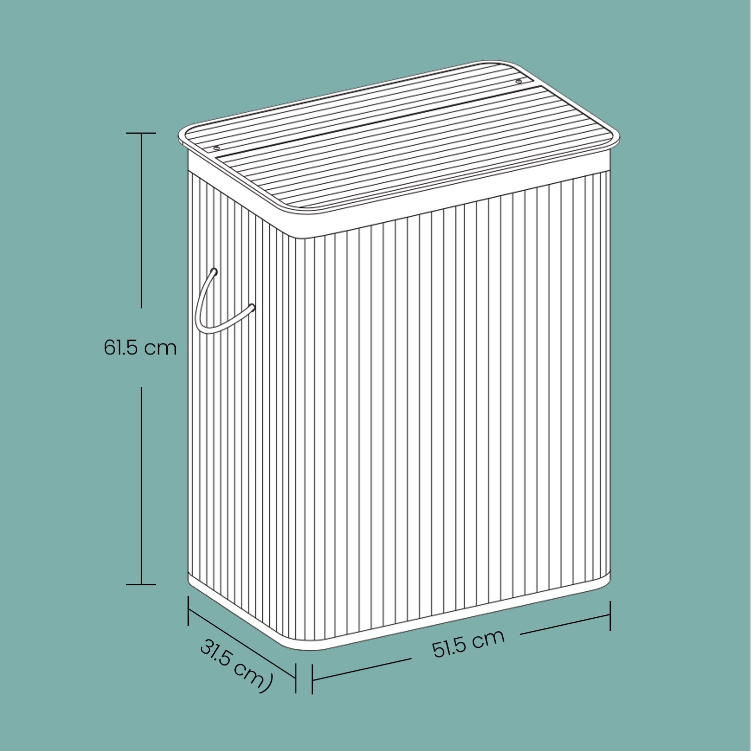 Laundry Basket – Fabric – Distressed Grey – 100L with Removable Liner and Lid