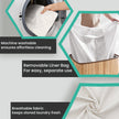 3-Section Laundry Hamper – Bamboo – Natural – Removable Liner, 150 L Capacity