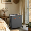 Laundry Sorter – Fabric – Ink Black – 4 Sections with Labels and Collapsible Frame