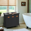 Laundry Sorter – Fabric – Ink Black – 4 Sections with Labels