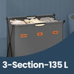 Collapsible 3-Section Laundry Basket – Fabric – Grey – 135L Capacity with Customizable Labels