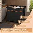 Laundry Sorter – Fabric – Ink Black – 4-Section Collapsible Clothes Organizer