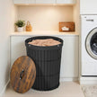 Round Laundry Hamper – Fabric – Ink Black – 95L Capacity with Removable Liner