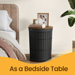 Round Laundry Hamper – Fabric – Ink Black – 95L Capacity with Removable Liner
