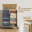 Rolling Laundry Hamper – Handwoven Rattan-Style – Natural – 120L Capacity with Removable Liner and Lid