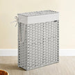 Foldable Laundry Hamper – Synthetic Rattan – Cloud White – Removable Liner and Lid