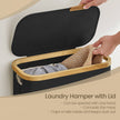 Laundry Basket – Fabric – Ink Black – Space-Saving with Lid and Removable Mesh Liner, 65 L
