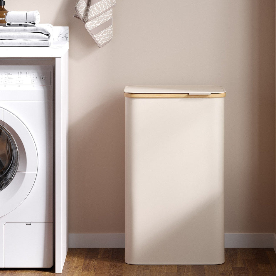 Laundry Hamper – Fabric – Ink Black – Large Capacity with Lid and Removable Mesh Liner